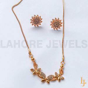 Zircon Golden Fancy Locket Set